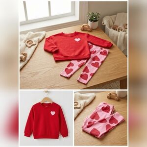 Red and Pink Heart Kids Pajamas